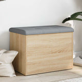 vidaXL Opbergbank Wit 42x42x45 cm Bewerkt Hout