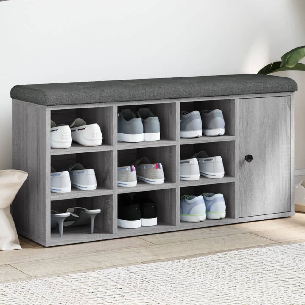 vidaXL Schoenenbank 102x32x50 cm bewerkt hout wit