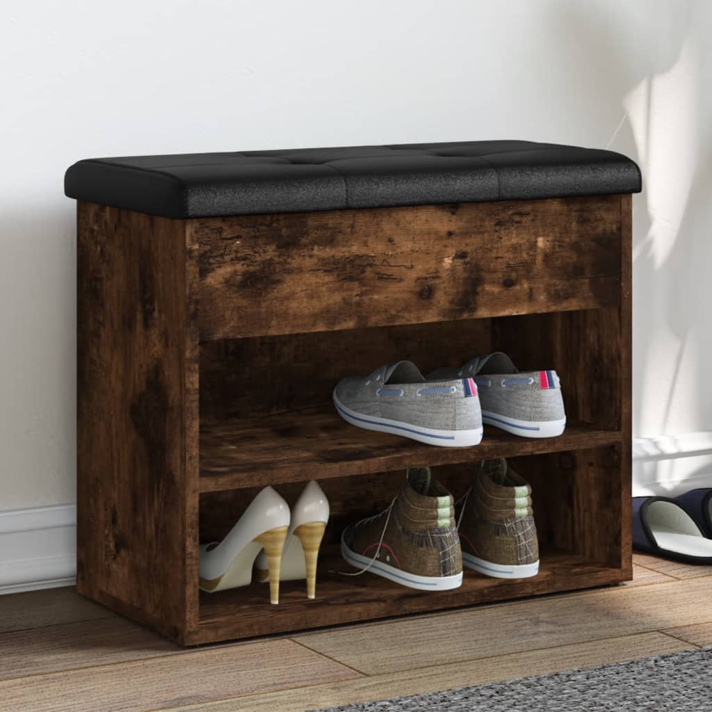vidaXL Schoenenbank Wit 62x32x50 cm Bewerkt Hout