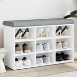 vidaXL Schoenenbank Wit 82x32x50 cm Bewerkt Hout