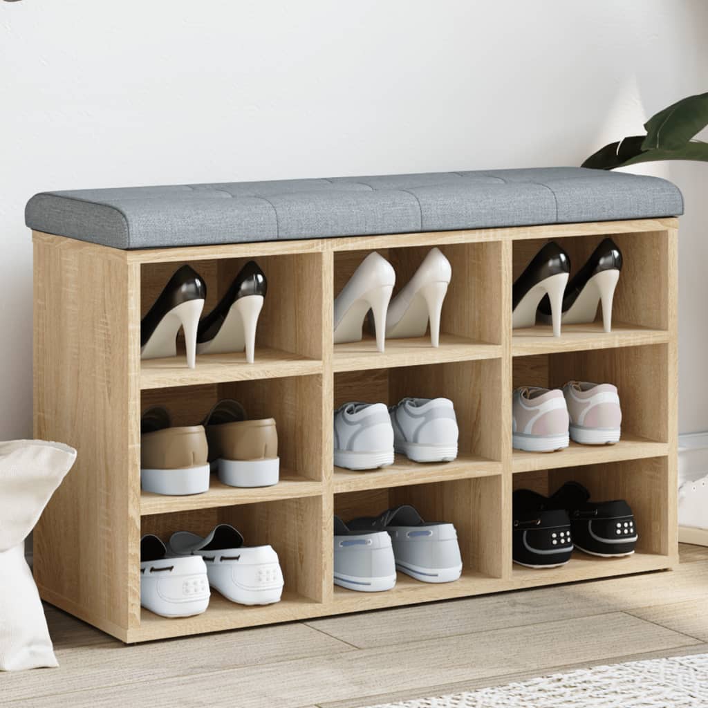 vidaXL Schoenenbank Wit 82x32x50 cm Bewerkt Hout