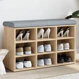 vidaXL Schoenenbank Wit 82x32x50 cm Bewerkt Hout
