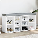 vidaXL Schoenenbank Wit 82x32x50 cm Bewerkt Hout
