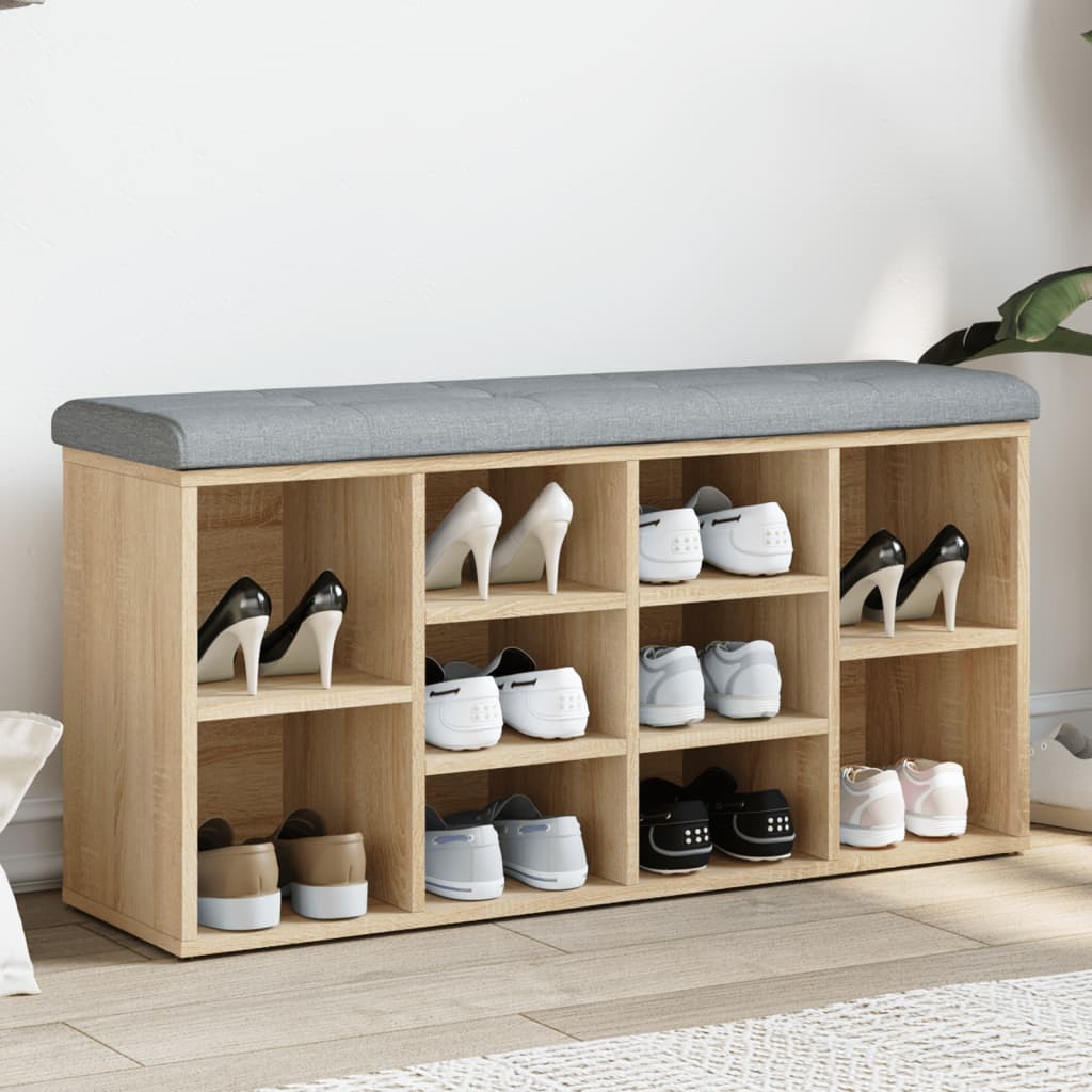 vidaXL Schoenenbank Wit 82x32x50 cm Bewerkt Hout