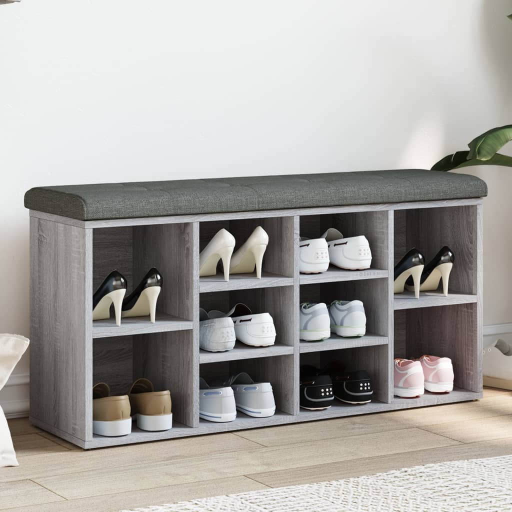 vidaXL Schoenenbank Wit 82x32x50 cm Bewerkt Hout