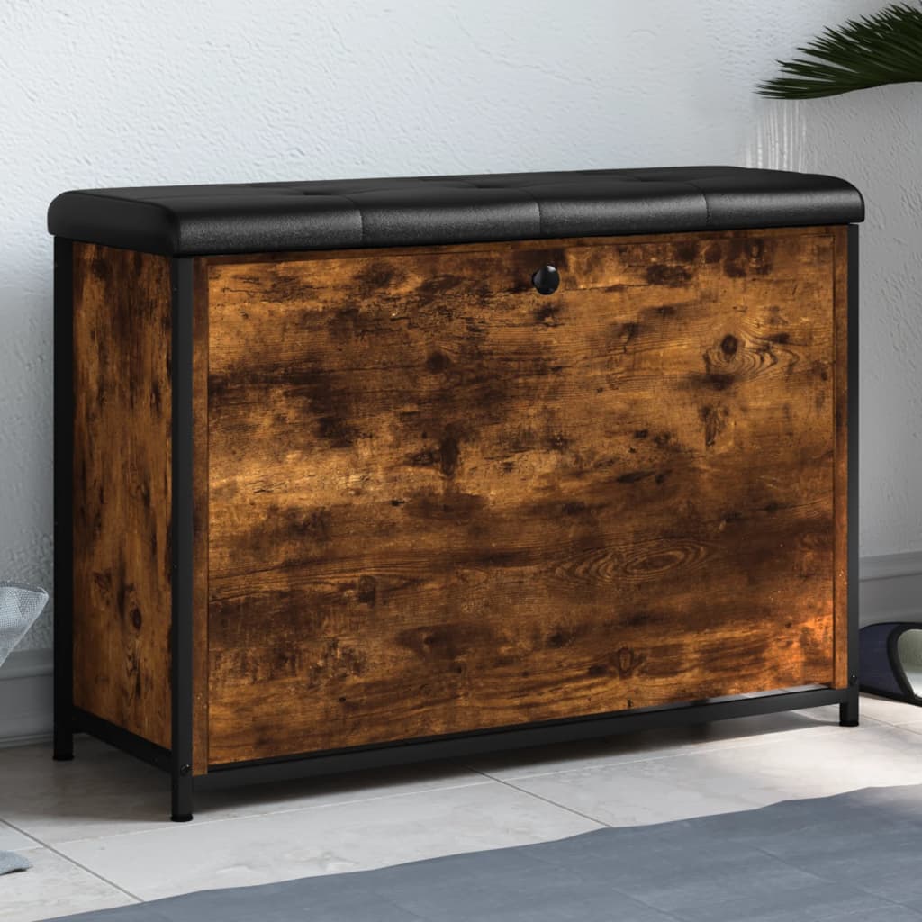 vidaXL Schoenenbankje met klaplade 62x32x56 cm zwart