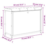 vidaXL Schoenenbankje met klaplade 62x32x56 cm zwart