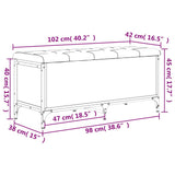 vidaXL Opbergbankje 82x42x45 cm bewerkt hout zwart