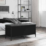 vidaXL Opbergbankje 82x42x45 cm bewerkt hout zwart