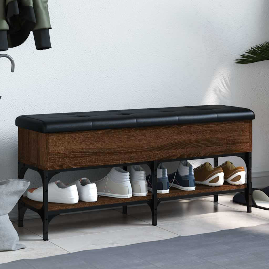 vidaXL Schoenenbank 82x32x45 cm bewerkt hout bruin eikenkleur