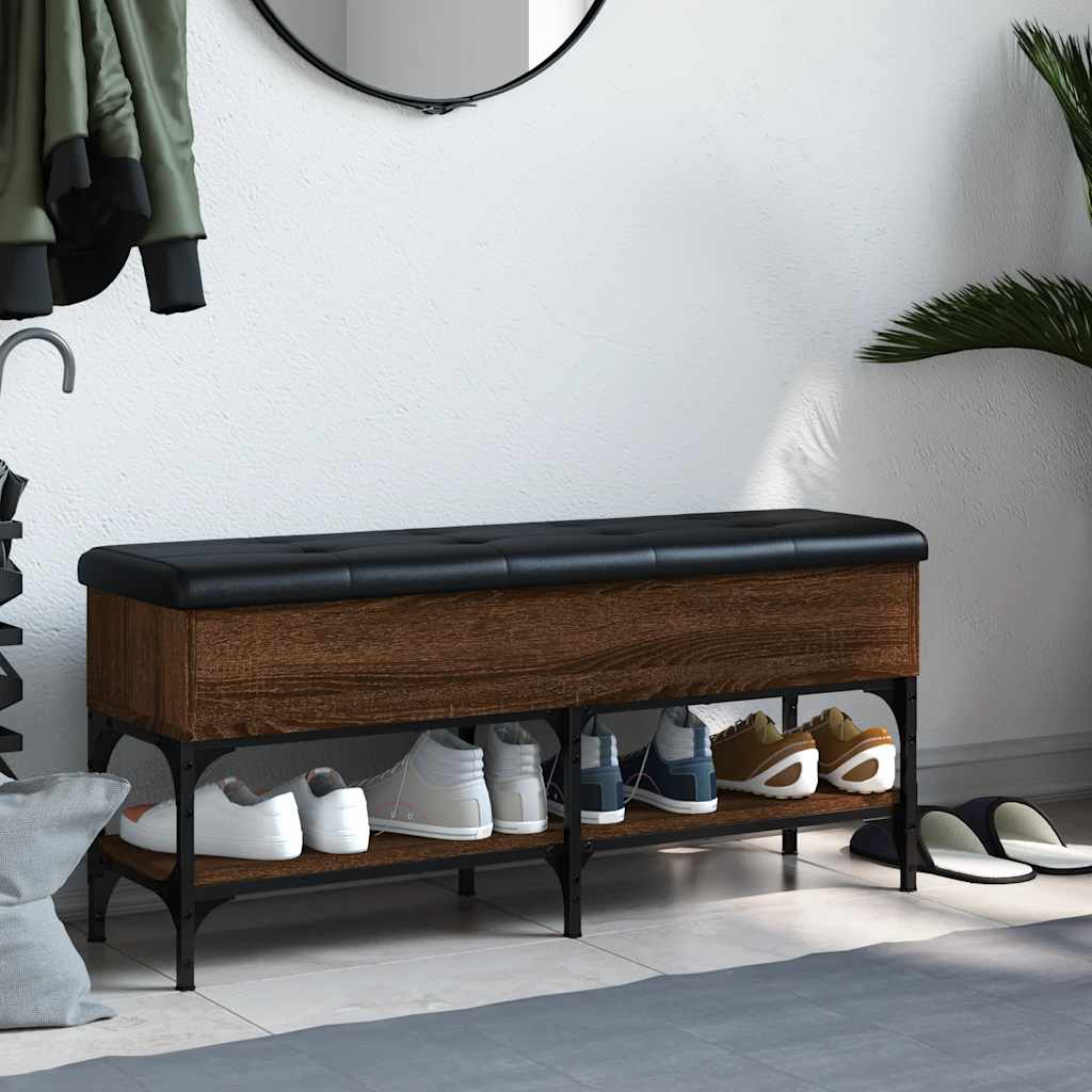 vidaXL Schoenenbank 82x32x45 cm bewerkt hout bruin eikenkleur