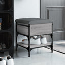 vidaXL Schoenenbank 42x42x45 cm bewerkt hout zwart