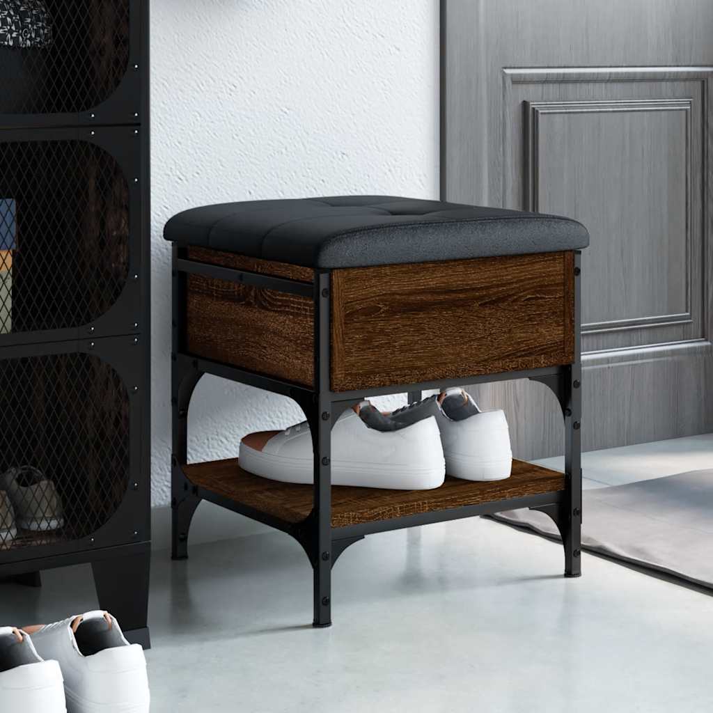 vidaXL Schoenenbank 42x42x45 cm bewerkt hout zwart