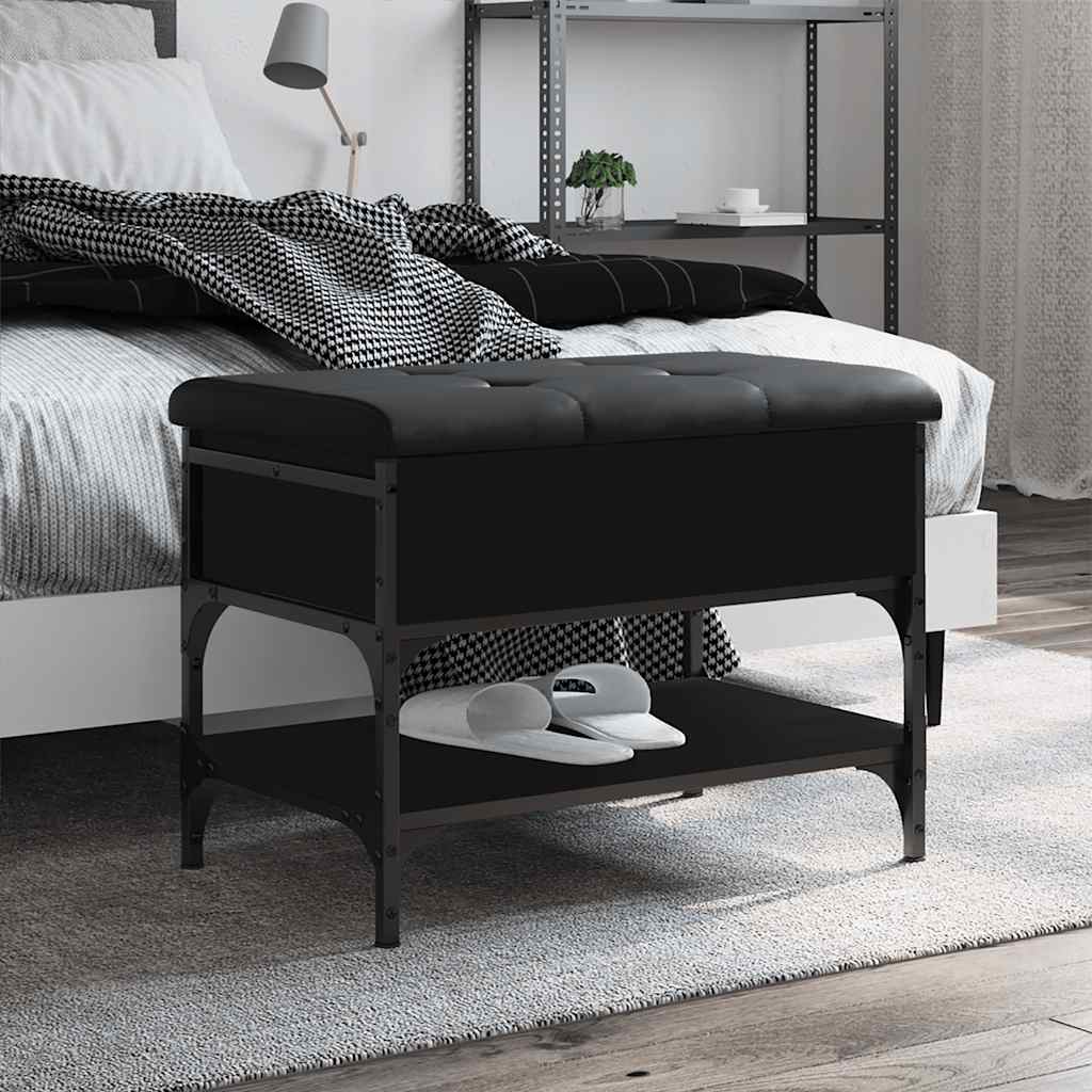 vidaXL Schoenenbank 42x42x45 cm bewerkt hout zwart