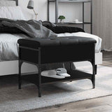 vidaXL Schoenenbank 42x42x45 cm bewerkt hout zwart