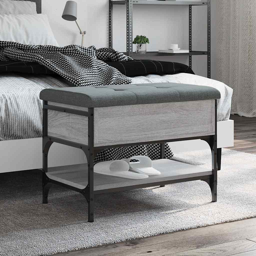 vidaXL Schoenenbank 42x42x45 cm bewerkt hout zwart