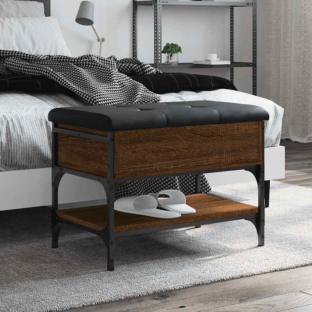 vidaXL Schoenenbank 42x42x45 cm bewerkt hout zwart