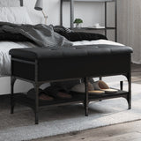 vidaXL Schoenenbank 42x42x45 cm bewerkt hout zwart