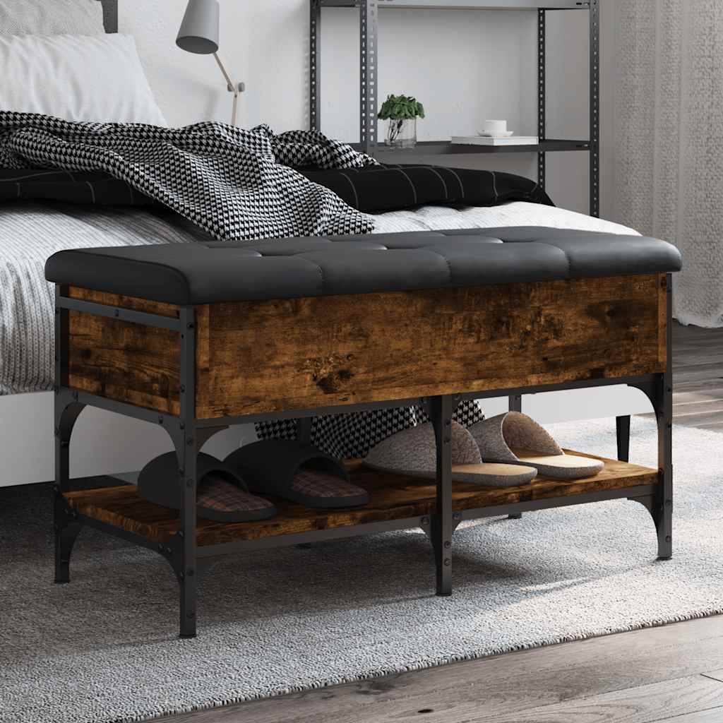 vidaXL Schoenenbank 42x42x45 cm bewerkt hout zwart