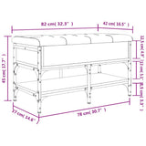 vidaXL Schoenenbank 42x42x45 cm bewerkt hout zwart