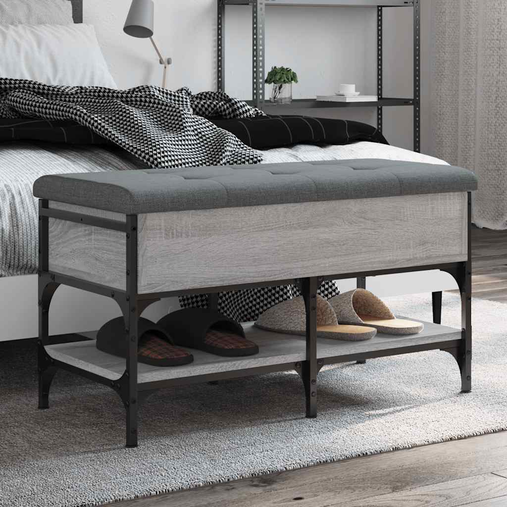 vidaXL Schoenenbank 42x42x45 cm bewerkt hout zwart