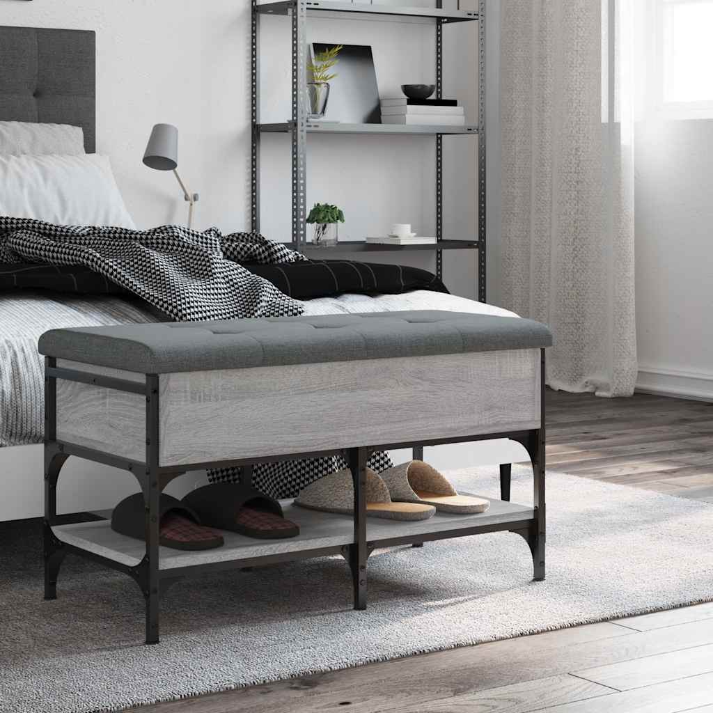 vidaXL Schoenenbank 42x42x45 cm bewerkt hout zwart