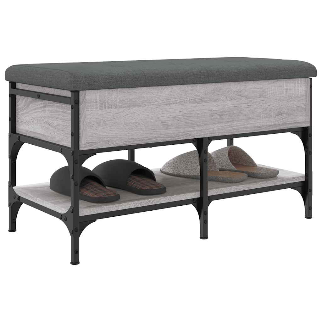 vidaXL Schoenenbank 42x42x45 cm bewerkt hout zwart