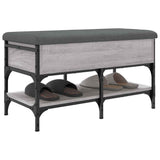 vidaXL Schoenenbank 42x42x45 cm bewerkt hout zwart