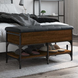 vidaXL Schoenenbank 42x42x45 cm bewerkt hout zwart