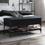 vidaXL Schoenenbank 42x42x45 cm bewerkt hout zwart