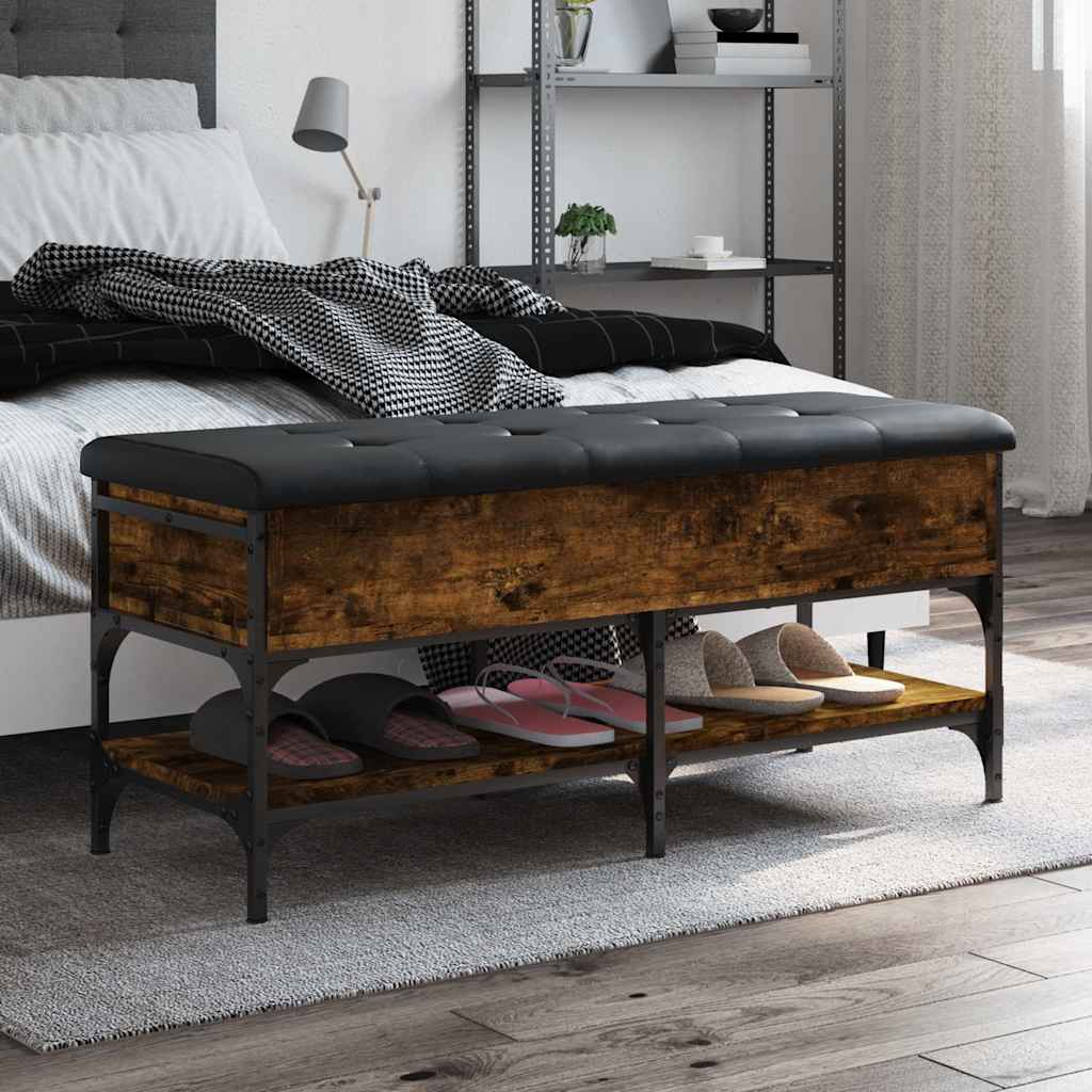 vidaXL Schoenenbank 42x42x45 cm bewerkt hout zwart