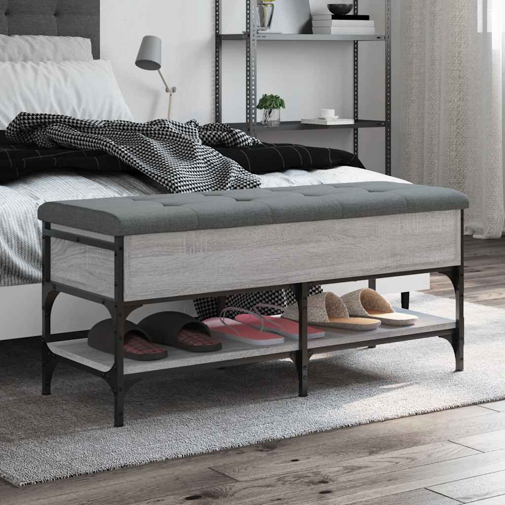 vidaXL Schoenenbank 42x42x45 cm bewerkt hout zwart