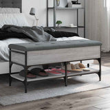 vidaXL Schoenenbank 42x42x45 cm bewerkt hout zwart