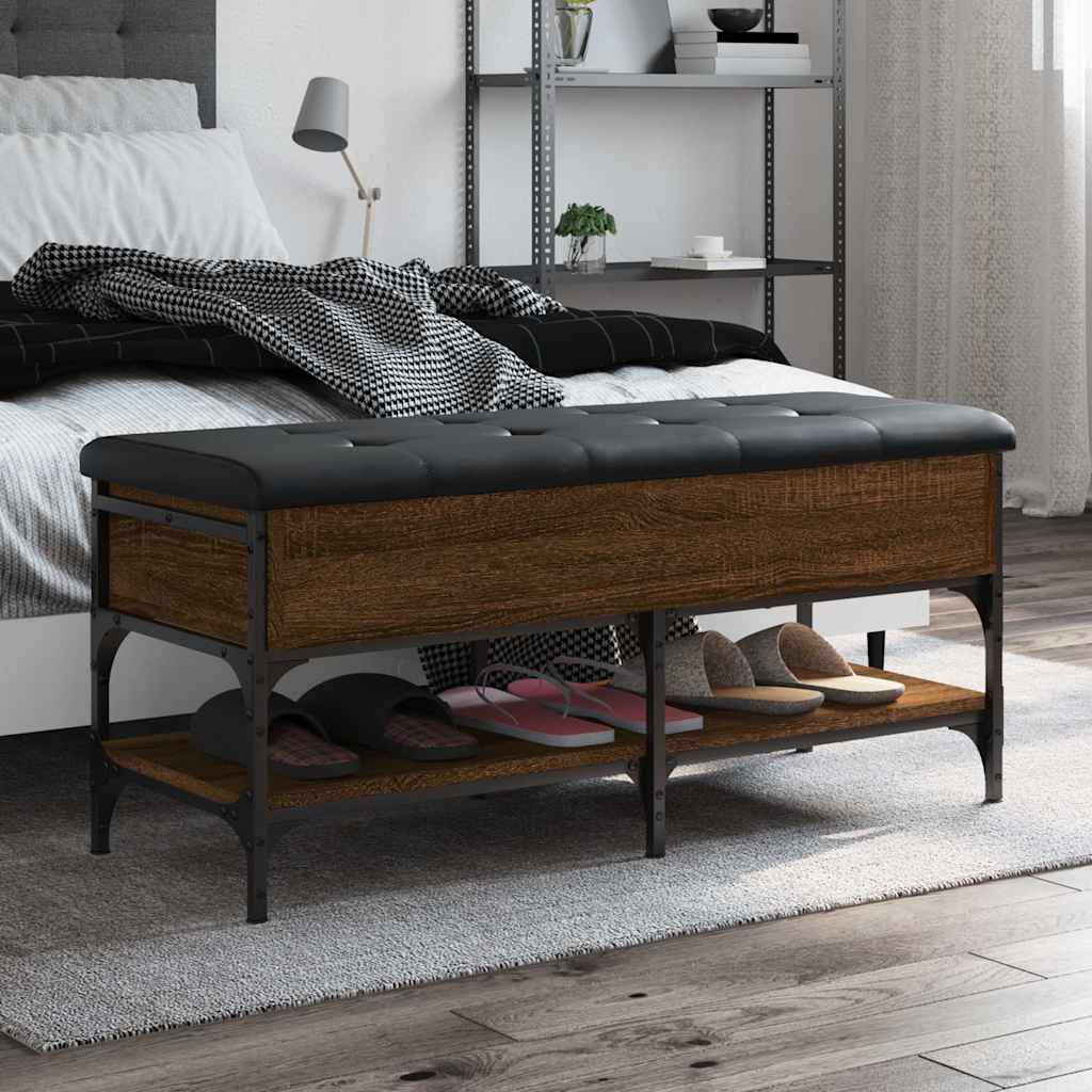 vidaXL Schoenenbank 42x42x45 cm bewerkt hout zwart