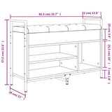 vidaXL Schoenenbankje 65,5x32x57,5 cm bewerkt hout zwart