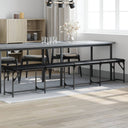 vidaXL Eetkamerbank 62x32x45 cm staal en stof lichtgrijs