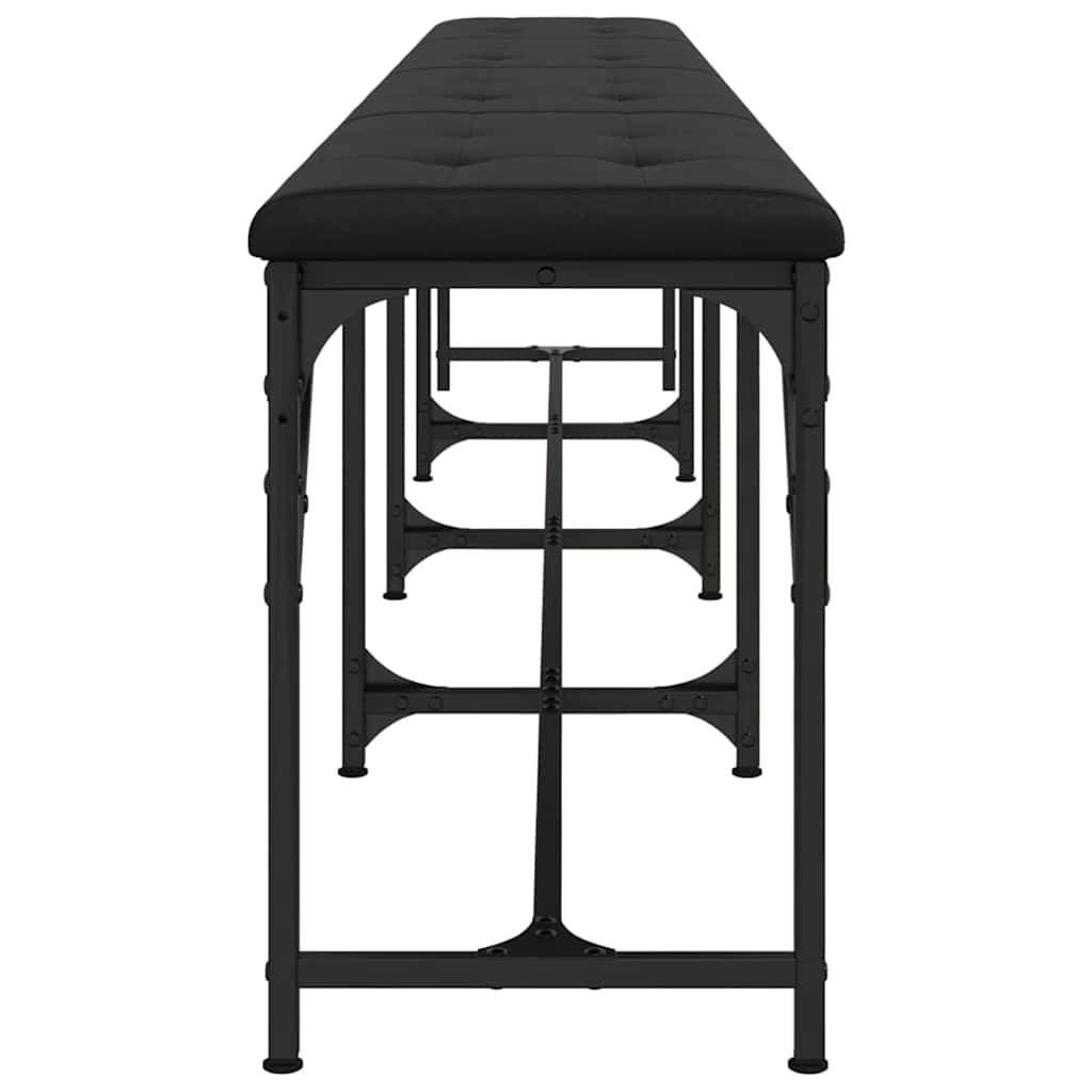 vidaXL Eetkamerbank 62x32x45 cm staal en stof lichtgrijs