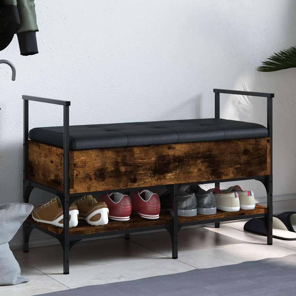 vidaXL Schoenenbank 85,5x42x57,5 cm bewerkt hout zwart