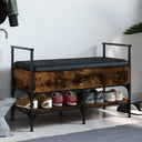 vidaXL Schoenenbank 85,5x42x57,5 cm bewerkt hout zwart