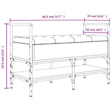vidaXL Schoenenbank 85,5x42x57,5 cm bewerkt hout zwart