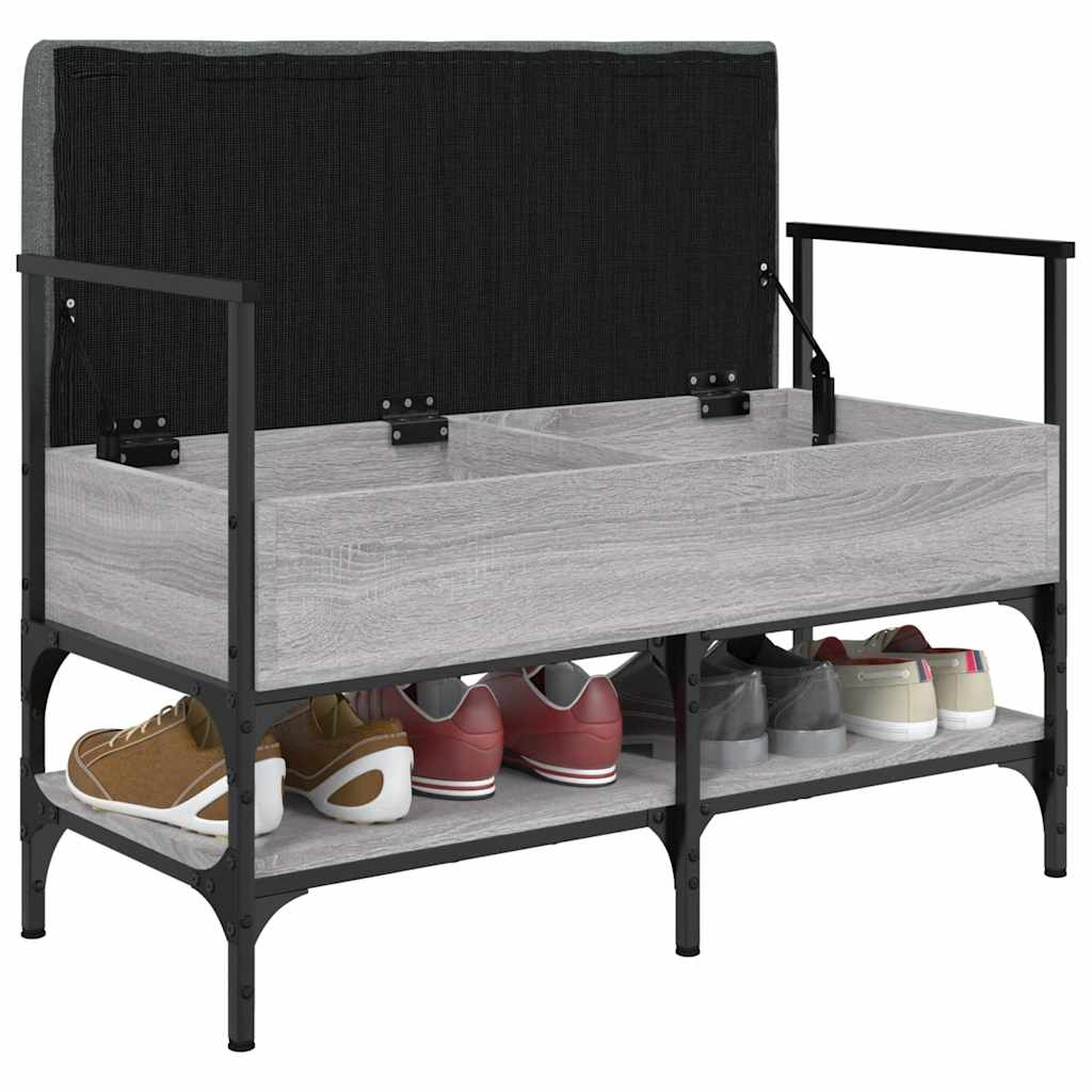 vidaXL Schoenenbank 85,5x42x57,5 cm bewerkt hout zwart