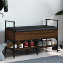 vidaXL Schoenenbank 85,5x42x57,5 cm bewerkt hout zwart