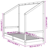 vidaXL Kinderbedframe 80x200 cm massief grenenhout
