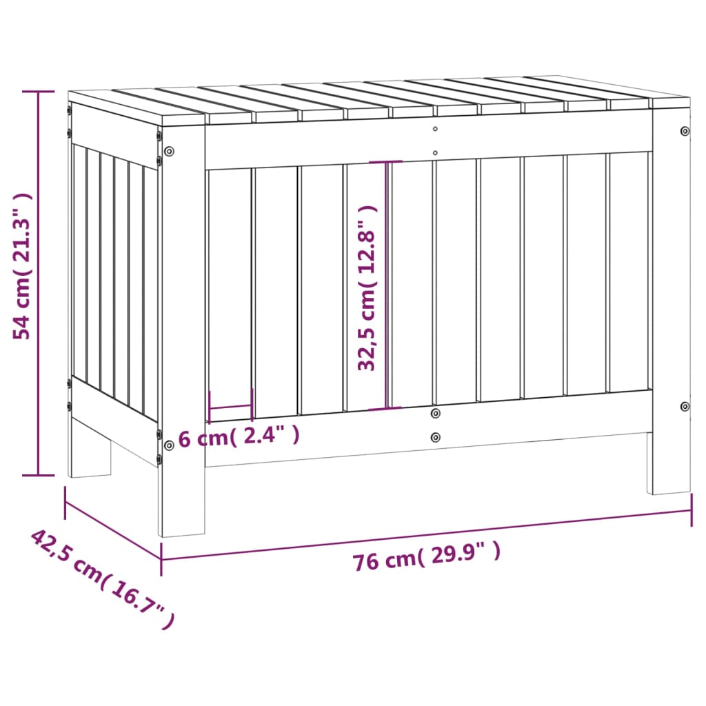 vidaXL Tuinbox 76x42,5x54 cm massief grenenhout