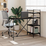 vidaXL Computer Desk with Shelves 120x47x109 cm Black