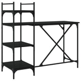 vidaXL Computer Desk with Shelves 120x47x109 cm Black