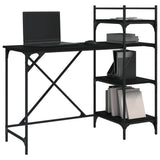vidaXL Computer Desk with Shelves 120x47x109 cm Black