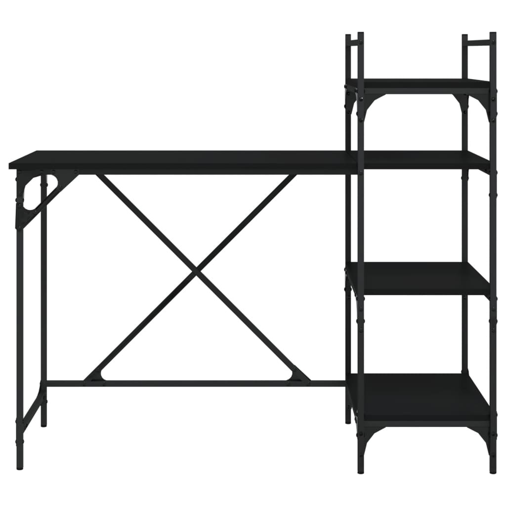 vidaXL Computer Desk with Shelves 120x47x109 cm Black