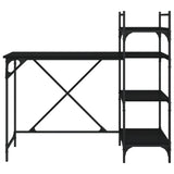 vidaXL Computer Desk with Shelves 120x47x109 cm Black
