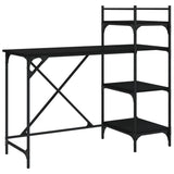 vidaXL Computer Desk with Shelves 120x47x109 cm Black